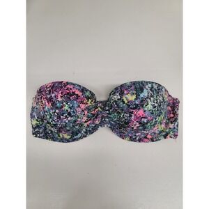 Victoria's Secret Strapless Bikini‎ Top Multicolor Floral Print 34C